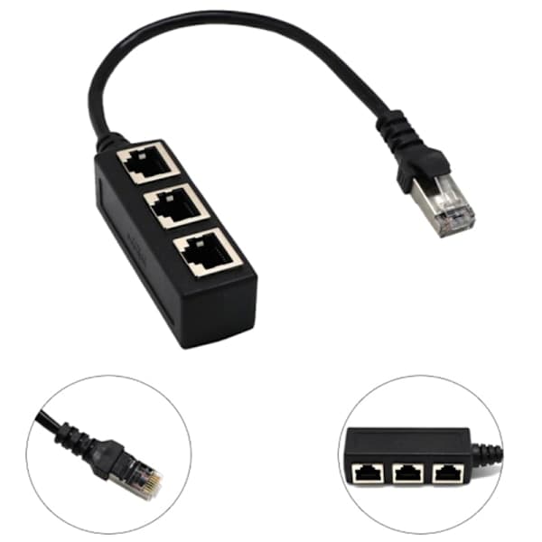 Ethernet-kabelsplitter Nettverksadapter Ethernet-splitter 1 til