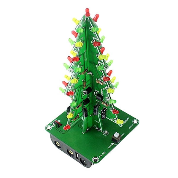 1 stk DIY Elektronisk Modulsett Tri-farge Blinkende Simulering Jule LED Trær Kunstig Mini Juletre Juledekorasjonsutstyr Ikke Inkludert