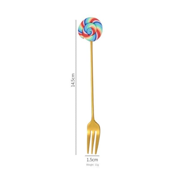 Lollipop Sked Dessertsked GULD REGNBÅGE&GAFFEL REGNBÅGE&GAFFEL Guld