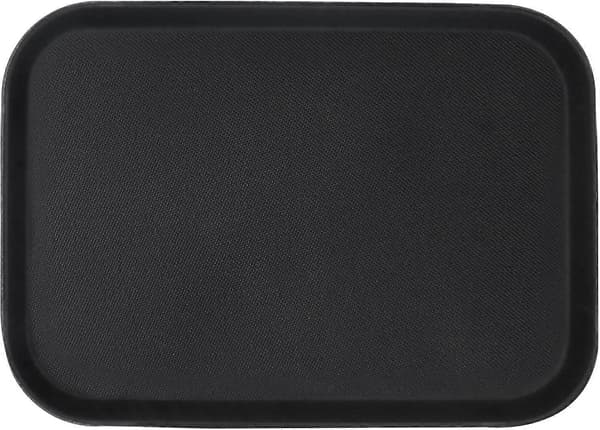 Serveringsbakke, rektangulær skridsikker - 35,5 cm x 25 cm - sort