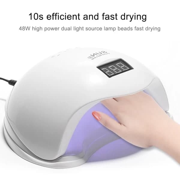 {PL}48W UV/LED-lampe med timerfunksjon Hvit