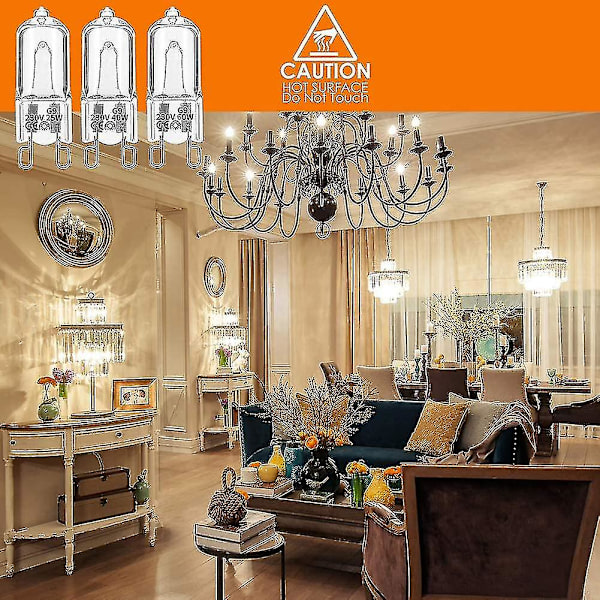 20 stk. G9 Halogen Lyspærer, 40W Klar Halogen Dæmpbar, varm Hvid 2800K