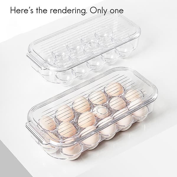 Eggstativ Oppbevaringsboks Med Håndtak Og Lopp, Rommer 16 Egg
