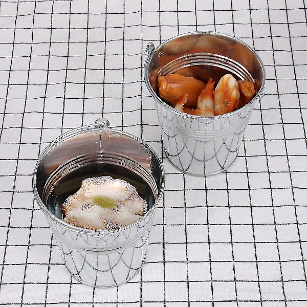 6x Metalspande & Potter Mini Spande til Træplantning, Bryllup, Fest