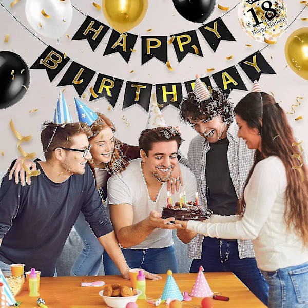 18 års fødselsdag pynt, 18 års fødselsdag balloner Glad Fødselsdag Banner