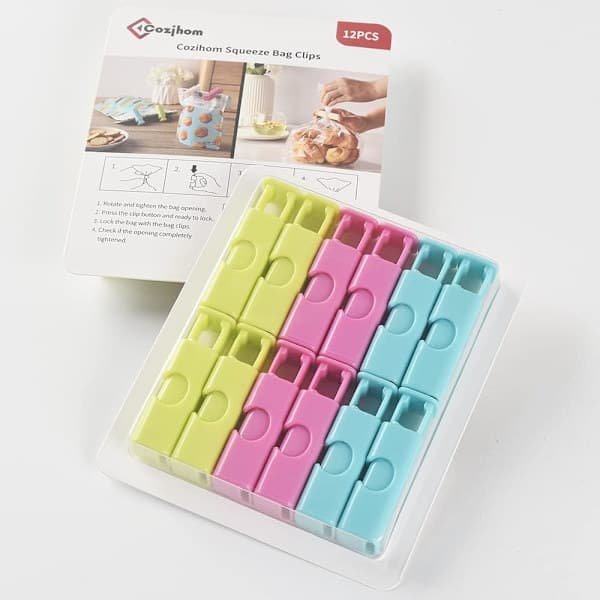 Squeeze Brødpose Cinch Clips, Slip Grip Let Squeeze & Lock, Blandede Farver[PL]