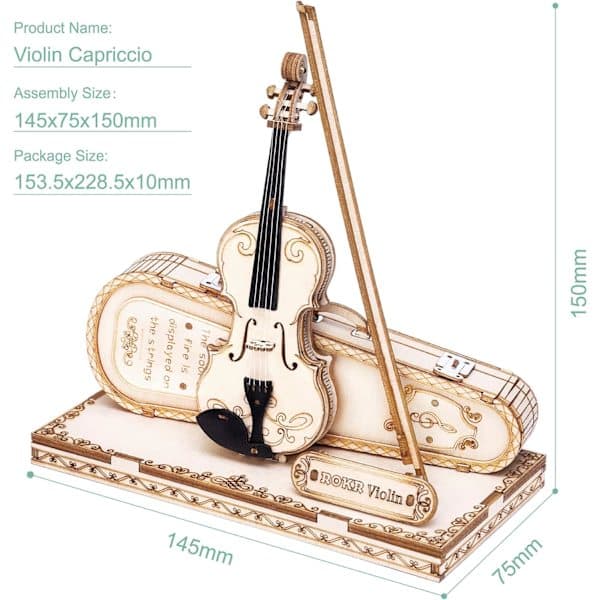 3D-træpuslespilsmodelsæt, 140 dele, guitar [PL]