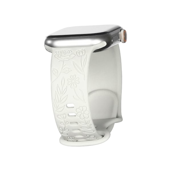 6-pakning multimønstrede graverte remmer kompatible med Apple Watch-rem 44mm 45mm 42mm 49mm kvinner, mykt silikonblomster sportsbånd 42/44/45/49mm