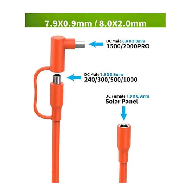 12AWG Forlængerkabel til solgenerator 8mm Hun til Han DC7909 Solpanelkabel med DC8020