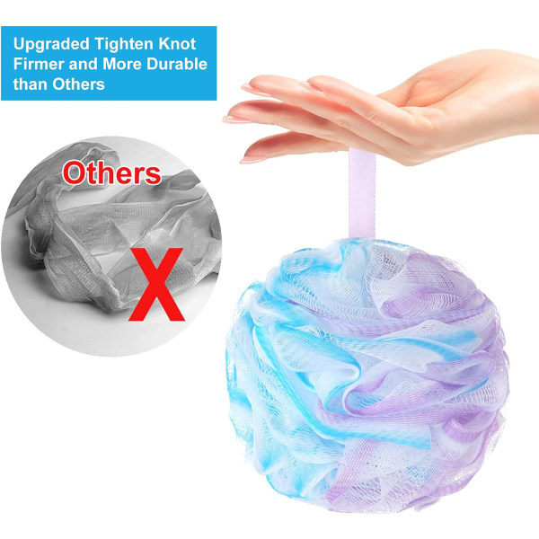 Suihkusieni Loofah 75g/KPL Erittäin Suuret Suihkusienet Suihkusieni Suihkuscrunchie Vartalosieni Suihku, 4 kpl setti, Kukkaväri