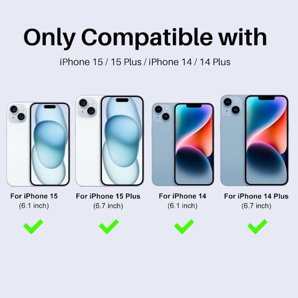 NORTHJO iPhone 15/15 Plus/14/14 Plus Linsebeskyttelse 3-PAK Blå