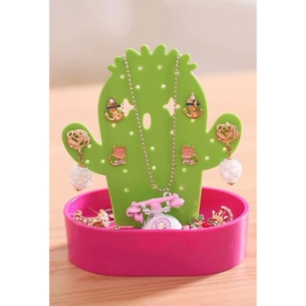Cactus Örhängen Hållare Galgar Ringar Smycken Organizer Display St