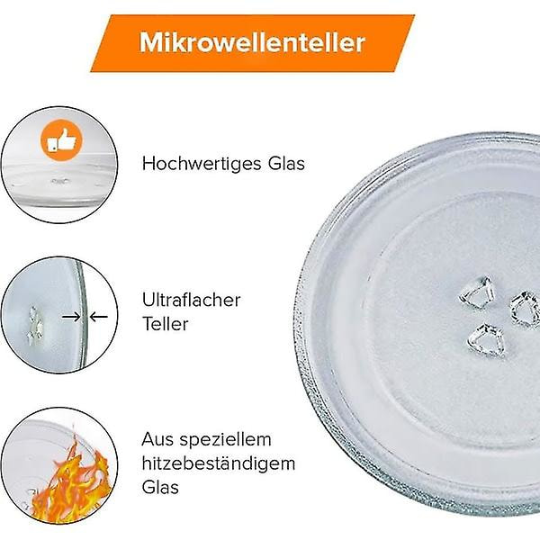Drejetallerken til mikroovn 24,5 cm Mikroovnsplade Glas drejeskive R