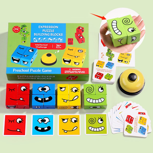 Ansigtsforvandlende Rubiks kube logikpuslespil - Perfekt oversized face changer