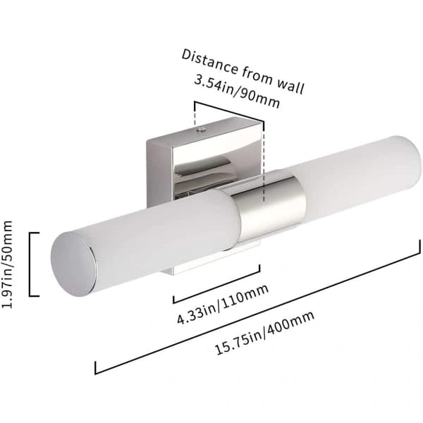 {PL}Badeværelsesskabsbelysning, 16W krom LED-spejllamper