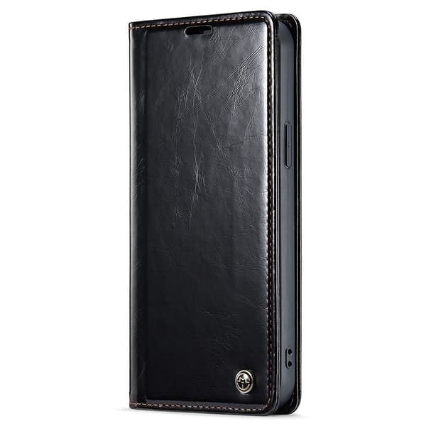 CaseMe Lædercover iPhone 15 Pro Sort