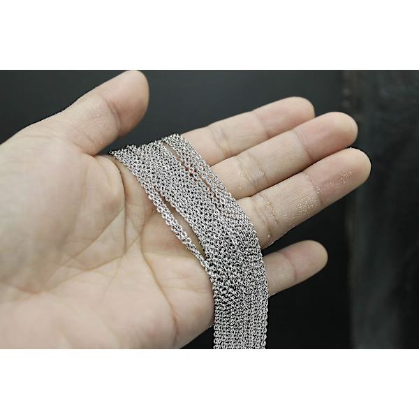 Halskjeder i rustfritt stål for smykkelaging, 12m 1,5mm rustfritt stål curb