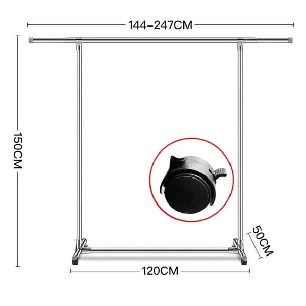 {PL}TS Teleskooppinen vaatetanko 144 - 270 cm