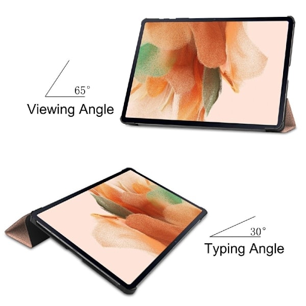 Samsung Galaxy Tab S7 FE / S7 Plus / S8 Plus Kotelo Tri-Fold Ruusukulta Ruusukulta