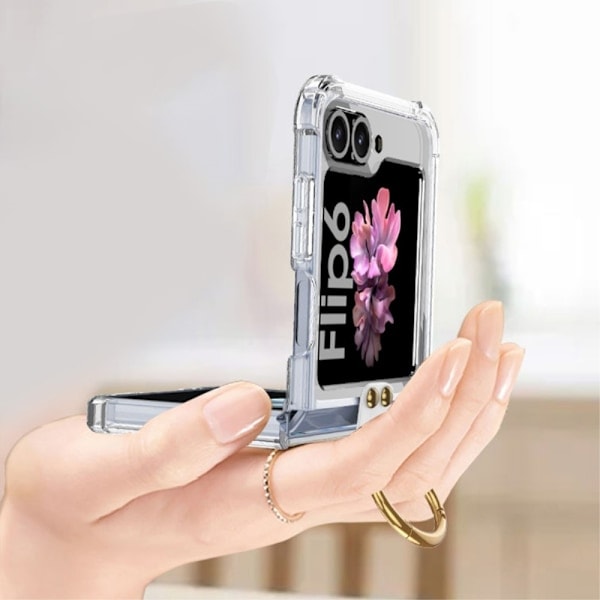 GKK Galaxy Z Flip 6 Skal med Ringhållare Magsafe Transparent