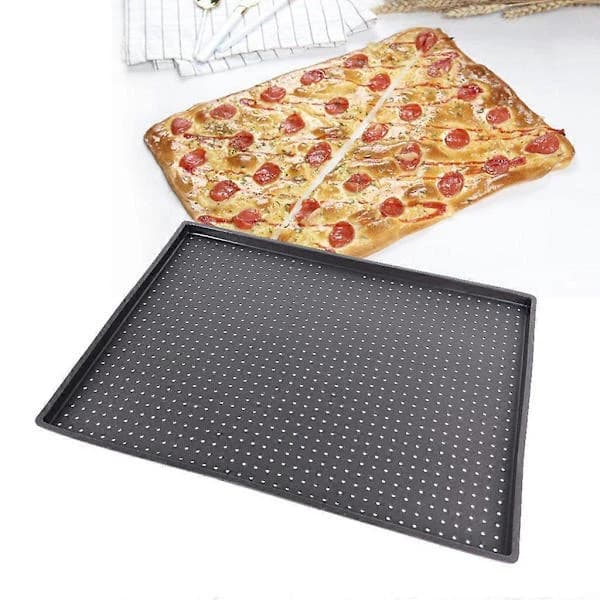 {PL}10 tommer fleksibel silikone kageform bageform rektangulær høj densitet lufthuller nonstick pizza brødform bakke