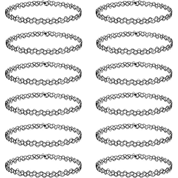 {PL}12-pack Chokerhalsband Set Stretch Elastiskt Smyckesset