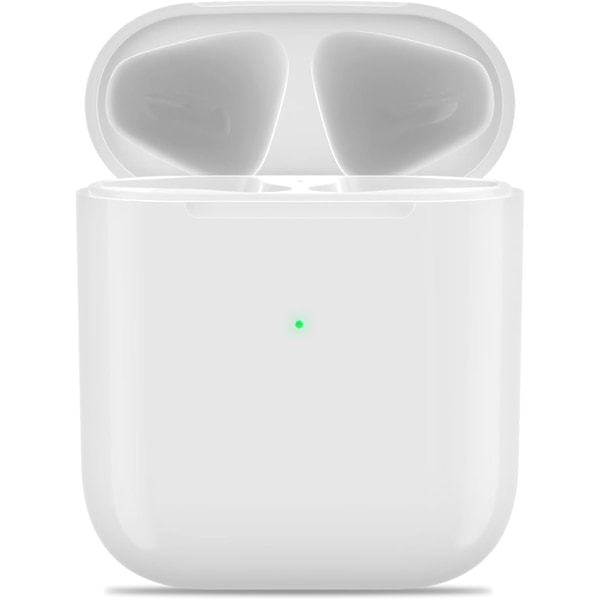 Erstatningsopladningsetui kompatibelt med Air-Pod 1. og 2. generation, trådløst opladningsetui med synkroniseringsknap, hvid