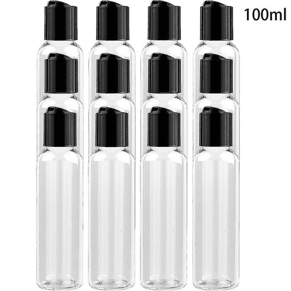 12 st genomskinliga plast reseschampoflaskor Läckagesäkra påfyllningsbara kosmetiska flaskor för lotioner och geler