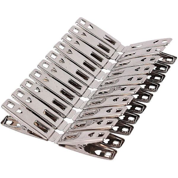 Klesklyper 40-pakning Metall Klesklyper, rustfrie stålklyper for tørking av sokker, hengeklyper, kraftige klesklyper, metallklyper for håndverk