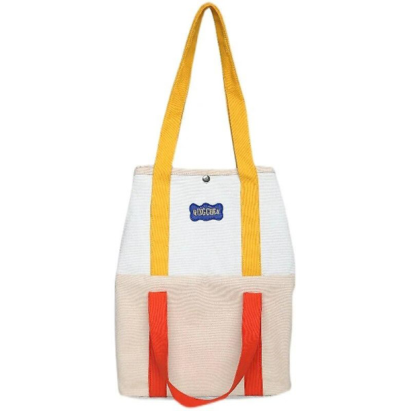 2022 Ny Shopping Dam Canvas Väska Fritids En Axel Stor Kapacitet Tote Väska Pendlare College Student 2 Syften Handväska, 1st