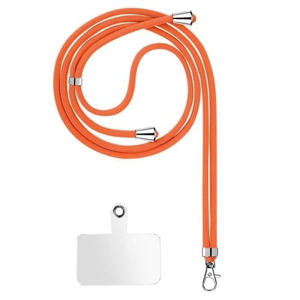 Smartphone lanyard with orange cord