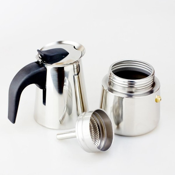 Kaffekanna i rostfritt stål, kaffekanna, kaffeförvaring, handhållen kaffekanna för hemmet och café (Silver, 450 ml)