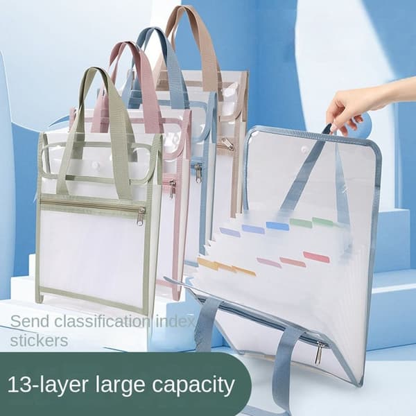 Dokumentopbevaringspose Transparent filpose FARVE 3 FARVE