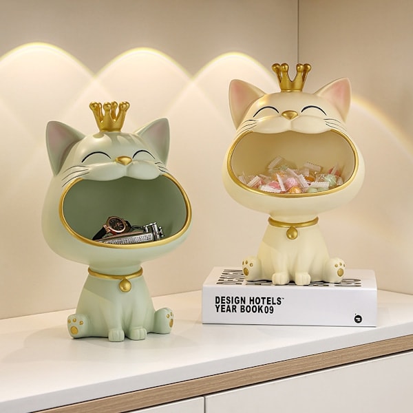 Laughing Cat Figurines Statue, Large Storage Box