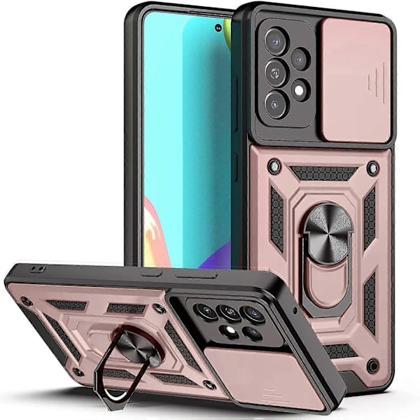 Panssaroitu iskunkestävä magneettinen rengastelinekotelo Samsung Galaxy S24 S23 S22 S21 Ultra S24 Plus S20FE Note 20 10 -puhelimelle linssisuojalla - Ruusukulta Rose gold For Galaxy S10
