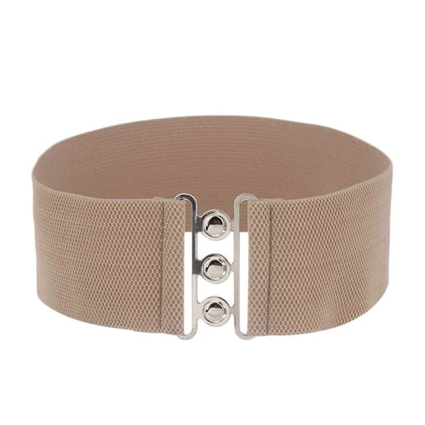 Brett elastisk belte med metallspenne, midjebelte KHAKI khaki