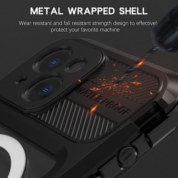ShellBox iPhone 14 MagSafe IP68 Aluminium Vattentätt Skal Svart