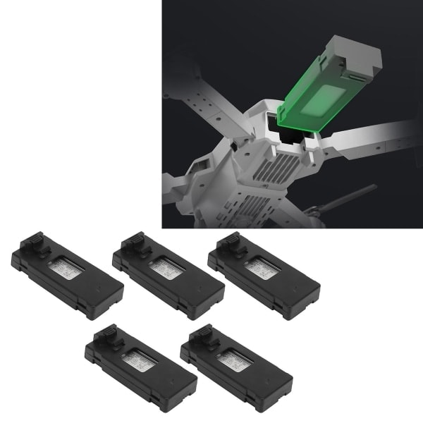 5 st Drönarbatterier Litium 3,7V 1800mAh Fjärrkontroll Flygplansmodell Tillbehör med Laddningskabel
