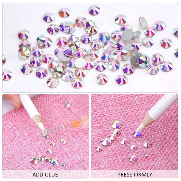 Nagelstrass 1440 st SS20 Glas Strass Kristall Flatback Ädelstenar för Hantverk Naglar Smink Väskor och Skor Dekoration