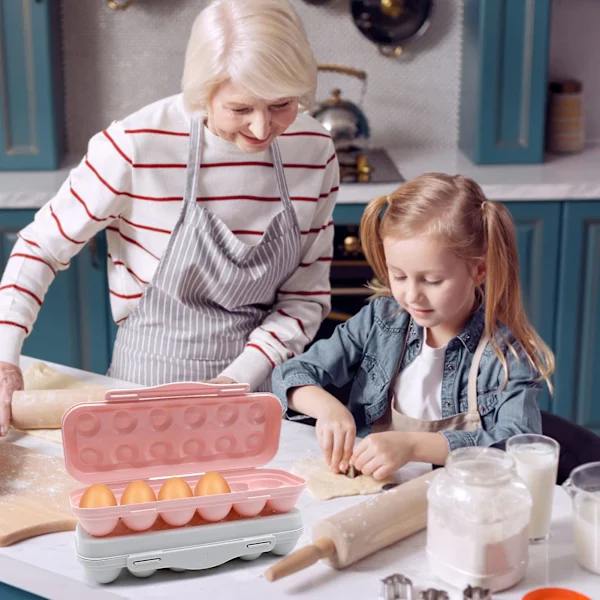 2-pack Egg Storage Container with Lid, 12 Compartment Egg Holder for Refrigerator, Plastic Egg Storage Box, Egg Organizer with Cover Holds 24 Eggs