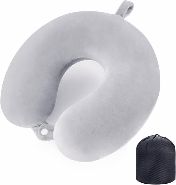 Resekudde Nackkudde Memory Foam Resekudde Stödkudde Grå Grey