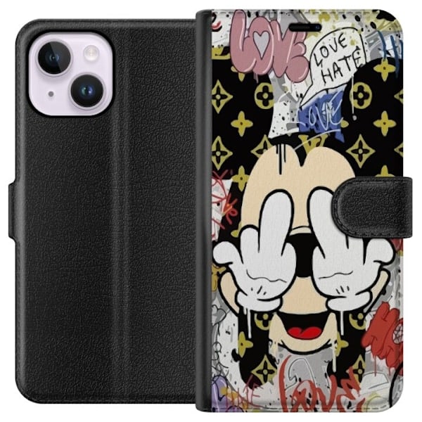 Apple iPhone 15 Plus Plånboksfodral Musse Pigg F-YOU