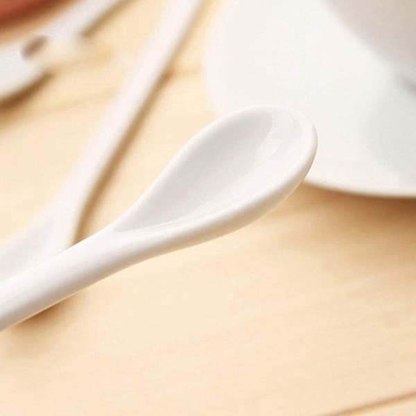 10 stk. Porcelænsæggeskeer Keramiske Skeer Dessertskeske Mocha Dip Serveringsske-