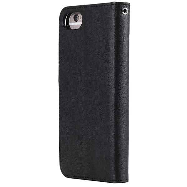 iPhone 6/7/8/SE (2020/2022) - 2-i-1 Magnetisk/Lommeboketui - Svart Black Svart