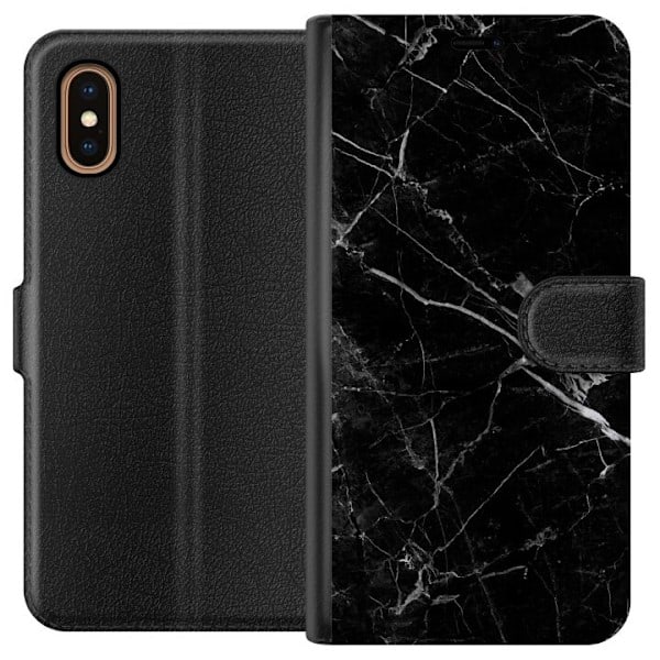 Apple iPhone XS Max Plånboksfodral svart marmor
