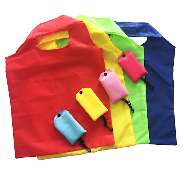 4 stk. Genanvendelig mulepose, bærbar, foldbar, miljøvenlig nylon indkøbspose, foldbar håndtaske, shopper mulepose