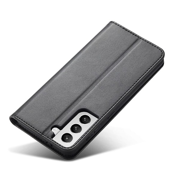 Samsung Galaxy S21 Plus - Nahkainen Flip Kotelo - Musta Black Musta
