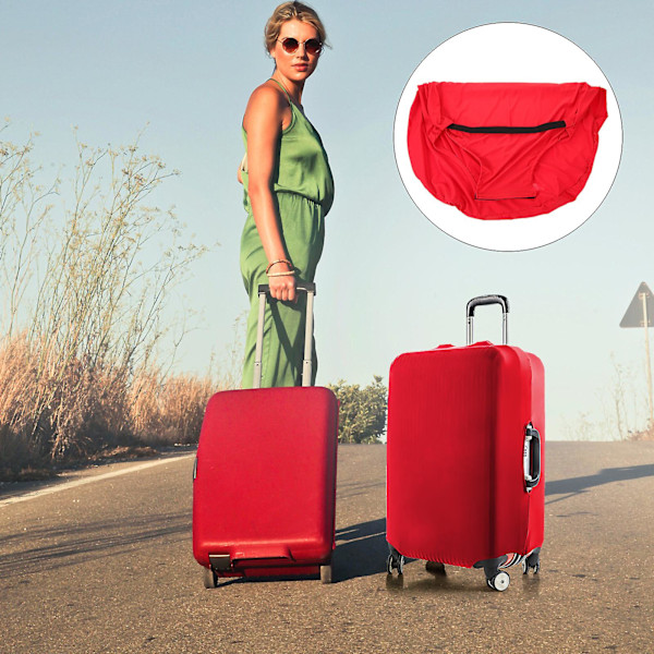 Elastiskt Resväska Skydd, Resväska Trolley Case Skyddande Väska Dammtät Skydd för 26-30 Tum (Röd)