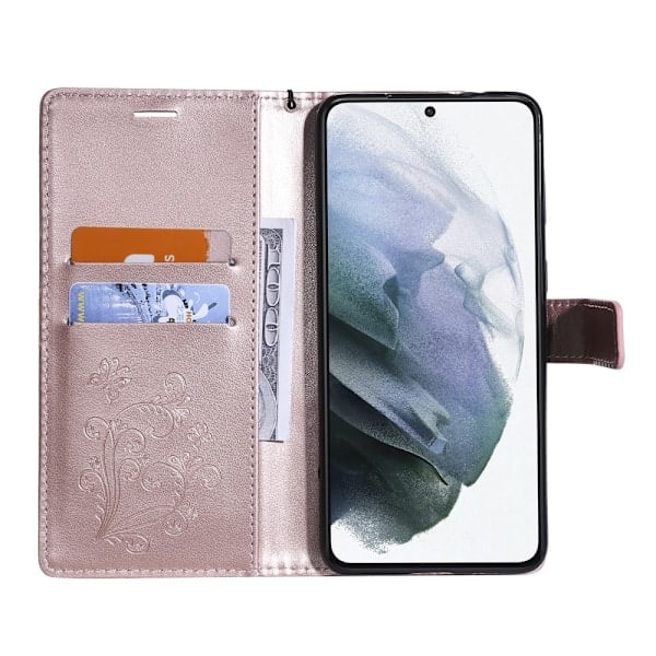 Samsung Galaxy S21 - Butterfly Nahkakotelo - Ruusukulta Ruusukulta Ruusukulta