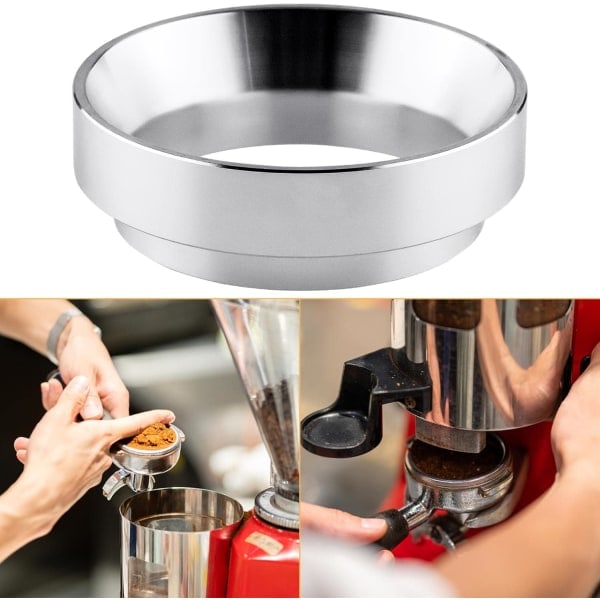 Kaffedoseringsring i aluminium, universell kaffekvarnsdoseringstratt